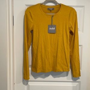 Marled Essentials yellow long sleeve shirt size S